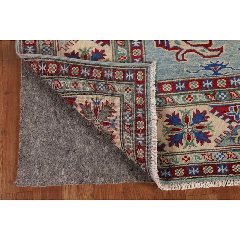 Light Blue Kazak Rug Hand-Knotted Wool Carpet - 5'8" x 7'9"