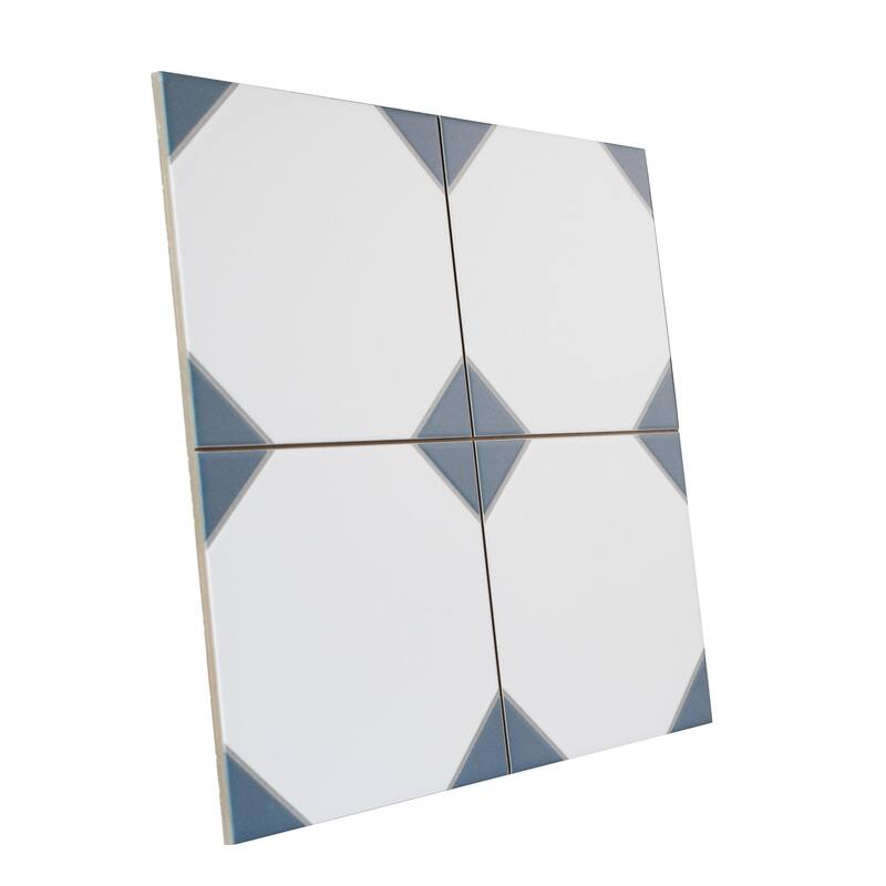 Merola Tile Canterbury Blue 12-7/8" x 12-7/8" Porcelain Floor and Wall Tile
