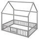 preview thumbnail 21 of 34, Merax Wood House Bed with Fence and Door