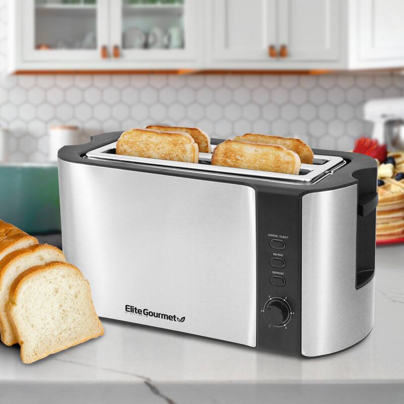 Elite Platinum Stainless Steel 4 Slice Long Slot Toaster