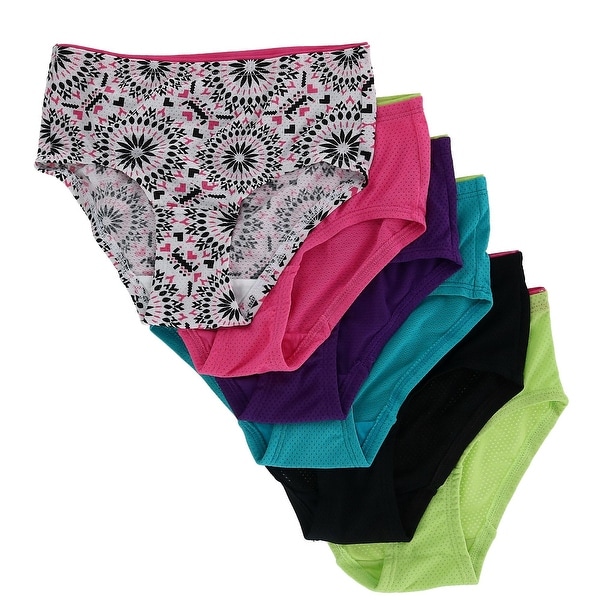 Fruit of the Loom Girl's Breathable Micro Mesh Briefs Underwear (6 Pair Pack) - Multi. Opens flyout.