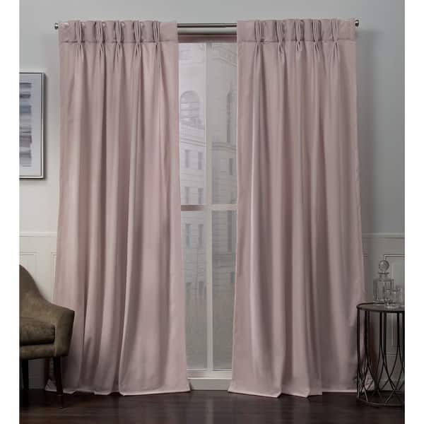 slide 2 of 19, ATI Home Velvet Heavyweight Pinch Pleat Top Curtain Panel Pair 27X108 - Blush