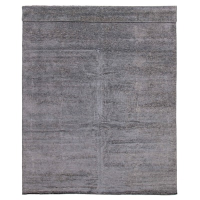 ECARPETGALLERY Hand-knotted Loreto Grey Silk Rug - 11'5 x 14'8