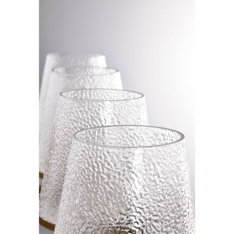 Valentine 4 Light Vanity Vintage Brass Finish Hammered Glass - Vintage Brass