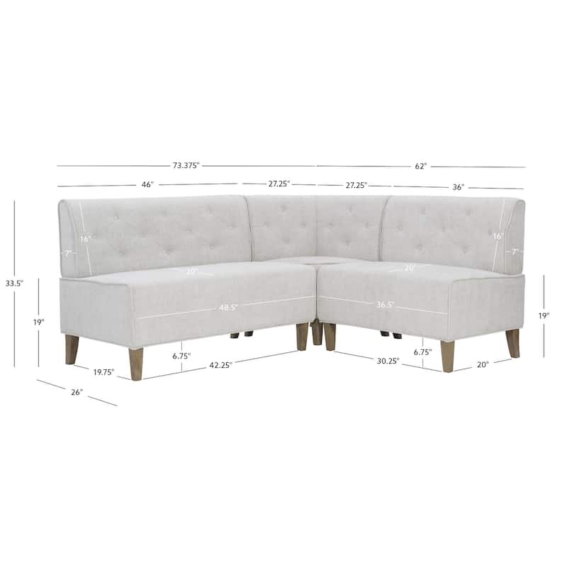 Allard Upholstered/Faux Leather Modern Farmhouse Nook Bench