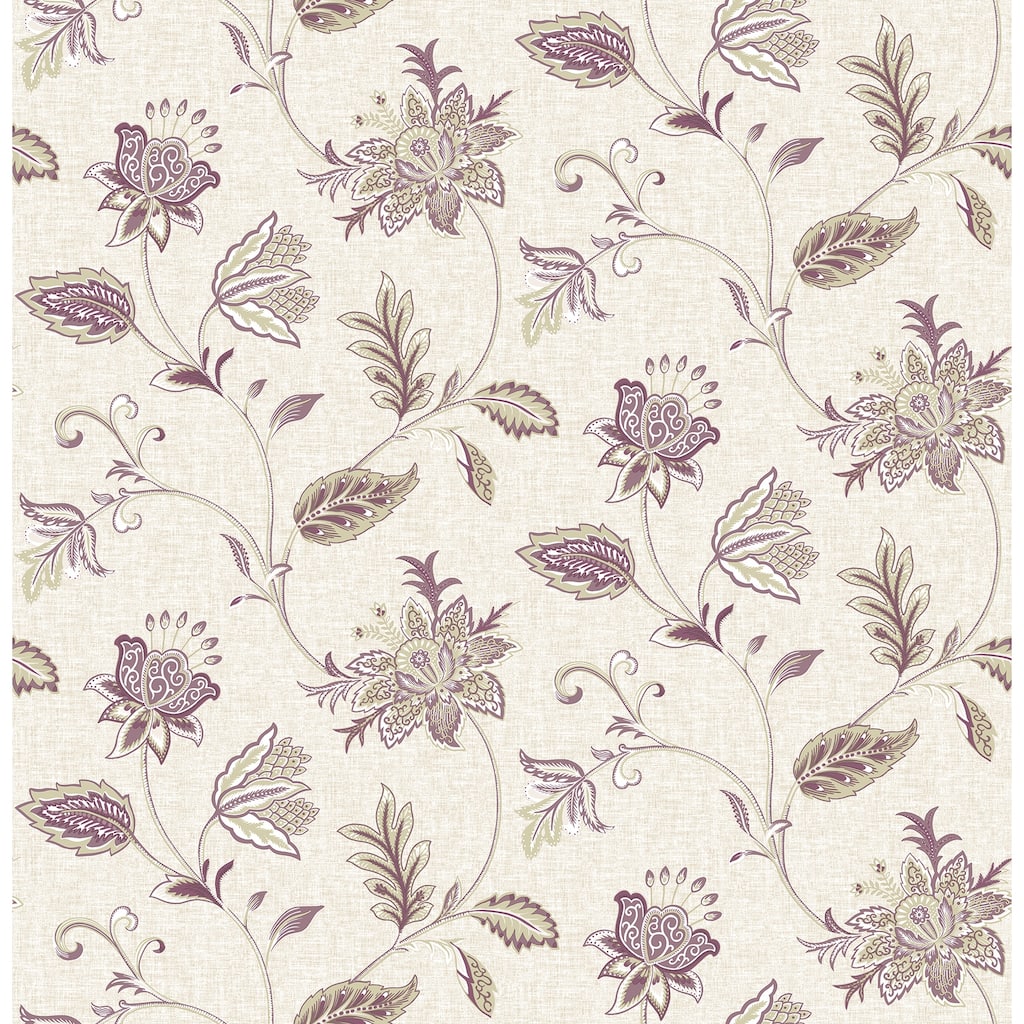 A-Street Prints Georgette Burgundy Jacobean Wallpaper