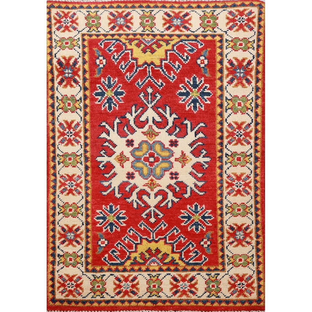 Traditional Kazak Oriental Rug Handmade Foyer Wool Carpet - 2'0"x 3'0"