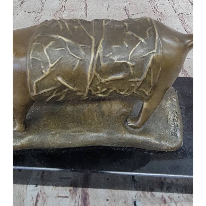 Fernando Botero Skinny Imitative Cat Bronze Abstract Modern Art Sculpture Statue Decor 7 Inches X 11 Inches