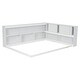 preview thumbnail 8 of 7, White Full Wood Floor Bed with L-shaped Bookcases