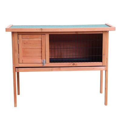 Waterproof Chicken Coop Hen House Pet Animal Poultry Cage Rabbit Hutch - Wood Color - Small Animal