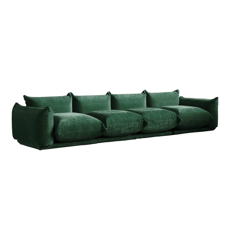 130" U-Shaped Sectional Sofa, Minimalist Chenille Modular 6-Seat Couch Sectionals with Reversible Chaise Ottoman