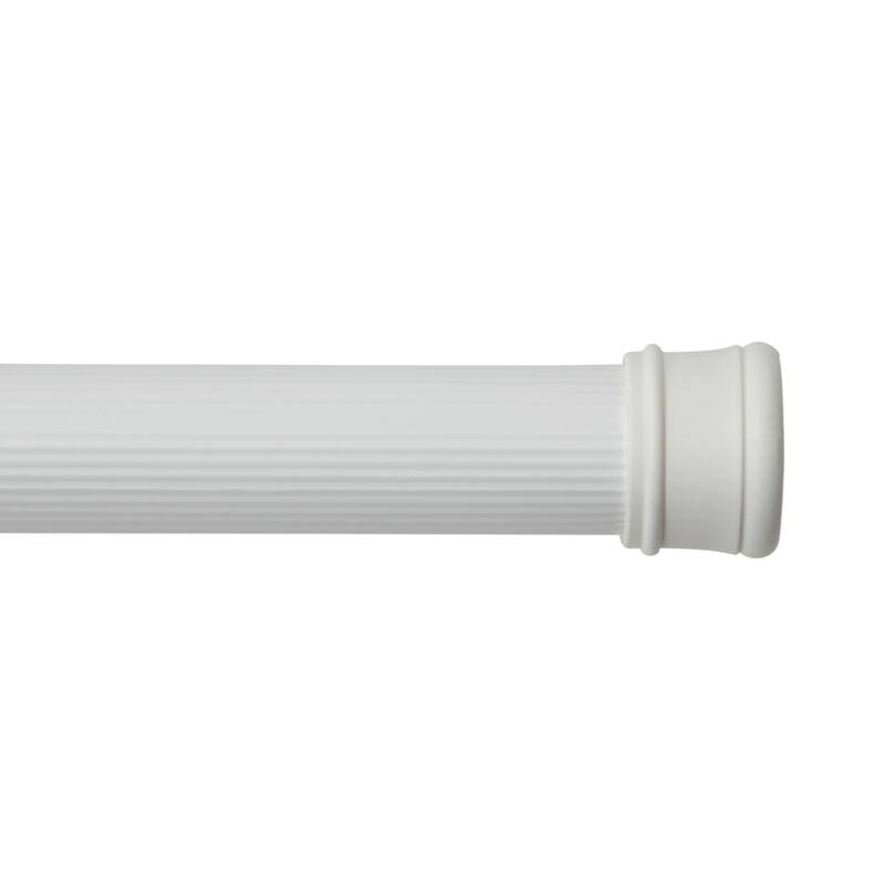 Kenney Twist & Fit No Tools Spring Tension Stall Shower Curtain Rod, 24-38" - White