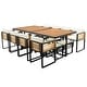 preview thumbnail 14 of 16, 18-Pieces Acacia Wood Patio Dining Set, 8 Cushioned Chairs & 8 Ottomans & 2 Square Table