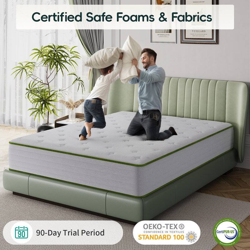 10'' Plush Comfort Level Cooling Memory Foam Hybrid Mattresses in a box
