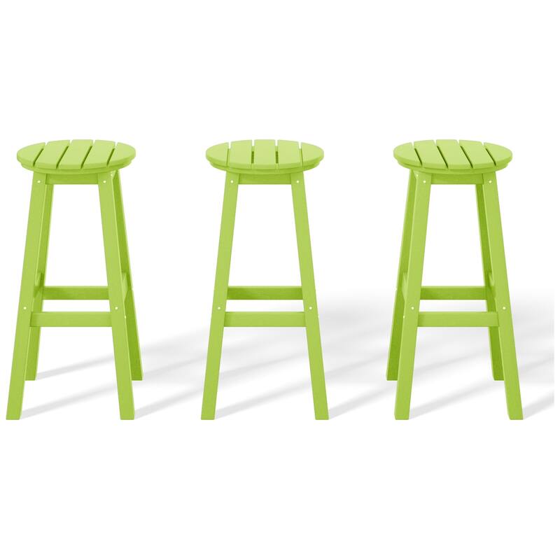 Laguna Hdpe All Weather Outdoor Patio 29" Round Bar Stool (Set Of 3)