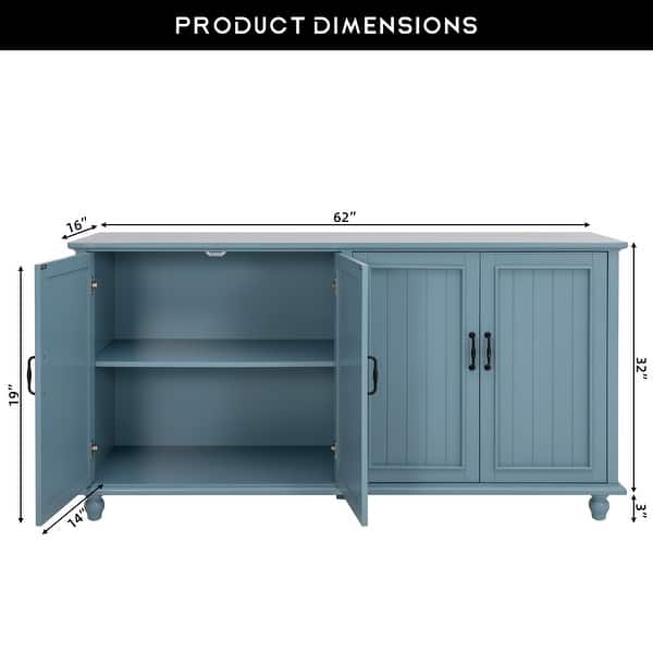 dimension image slide 1 of 3, Kitchen Sideboard Coffee Bar Cabinet Accent Storage Cabinet