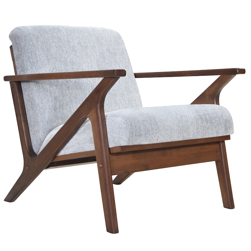 Omax Decor Zola Lounge Chair - Grey/Walnut