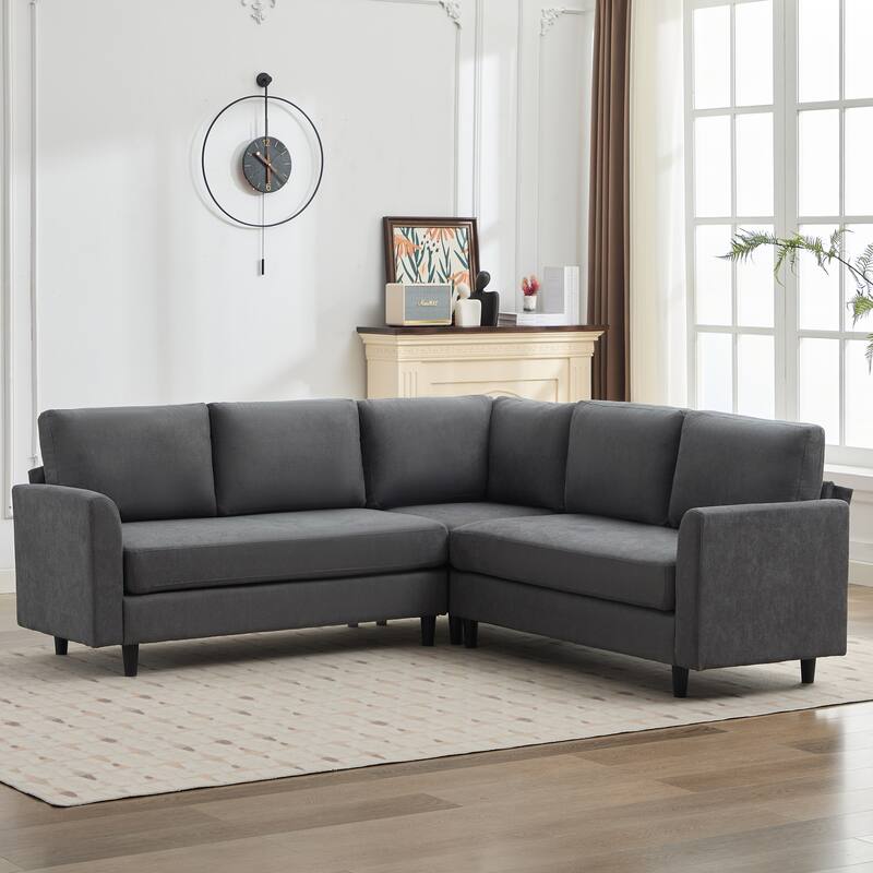 Snow Velvet Sectional Sofa