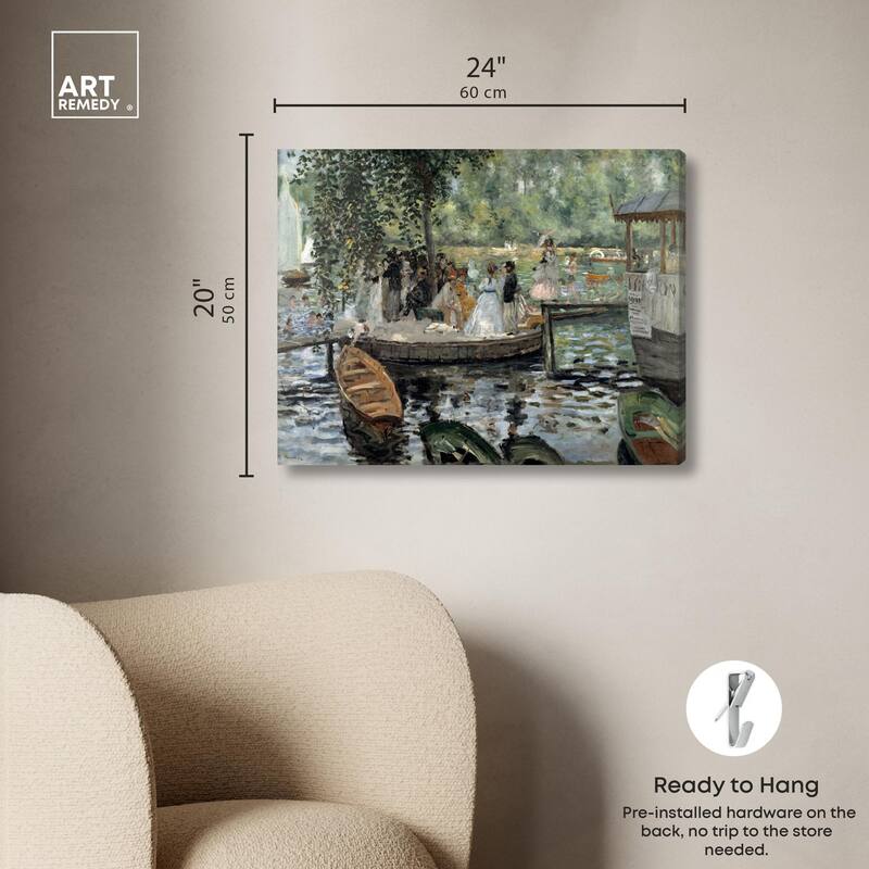 La Grenouillere 1869 Canvas by Art Remedy, Gallery Wrapped