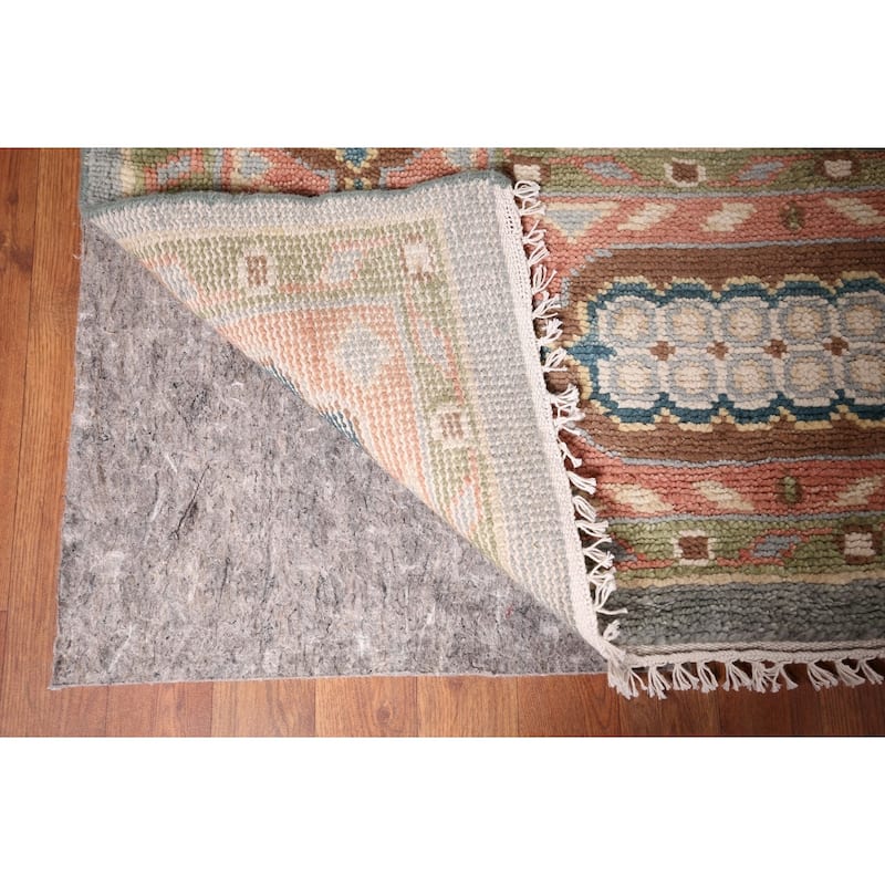 Gray Geometric Khotan Oriental Area Rug Hand-Knotted Wool Carpet - 8'9" x 12'3"