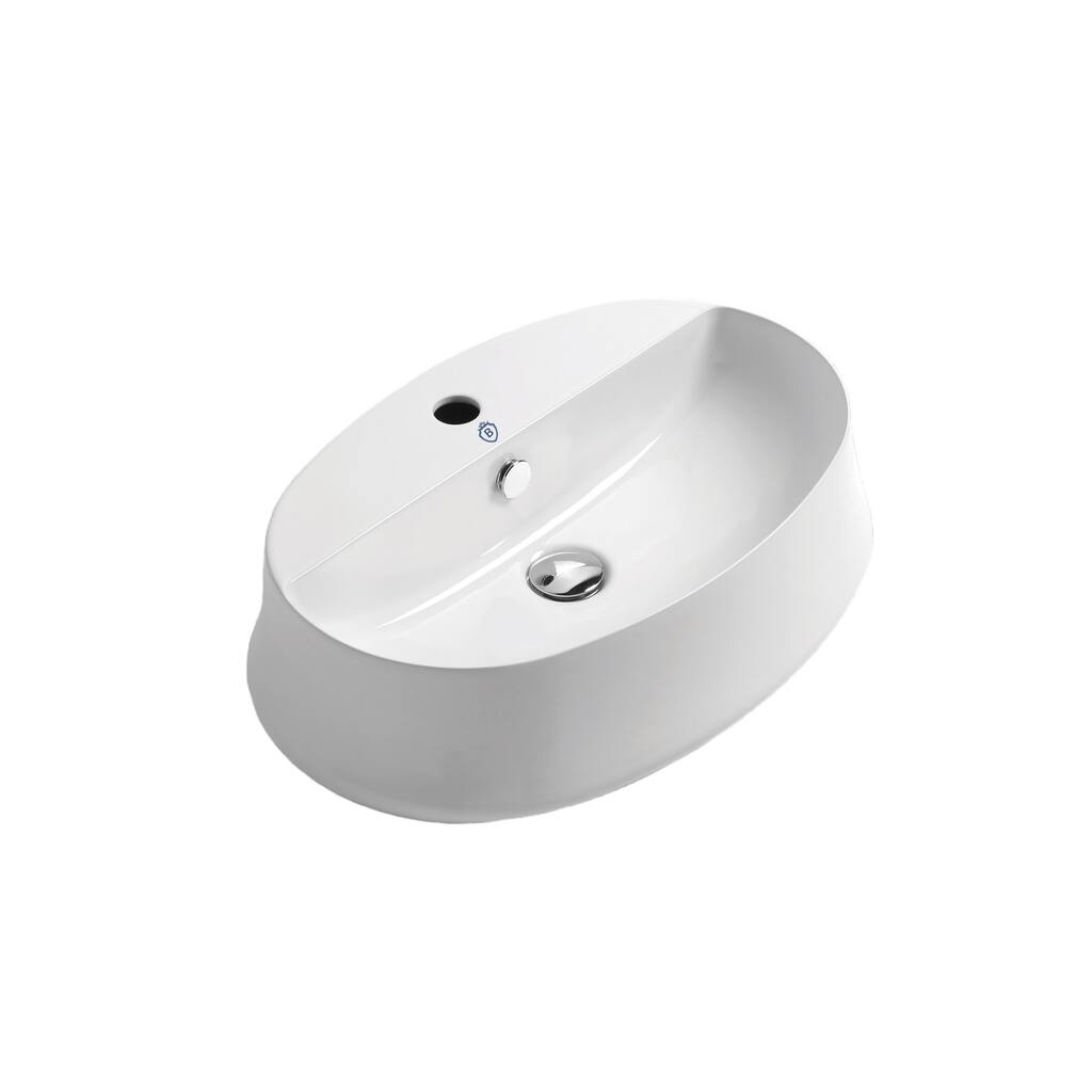 Whitehaus Britannia Oval Above Mount Basin with Single Faucet Hole