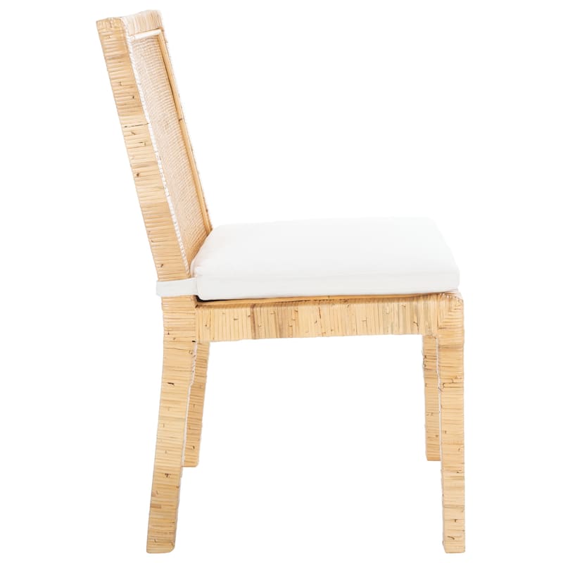 SAFAVIEH Jessye Cane Dining Room Chair with Cushion (Set of 2) - 21.7" W x 18.1" L x 38.6" H - 22"W x 18"D x 35"H