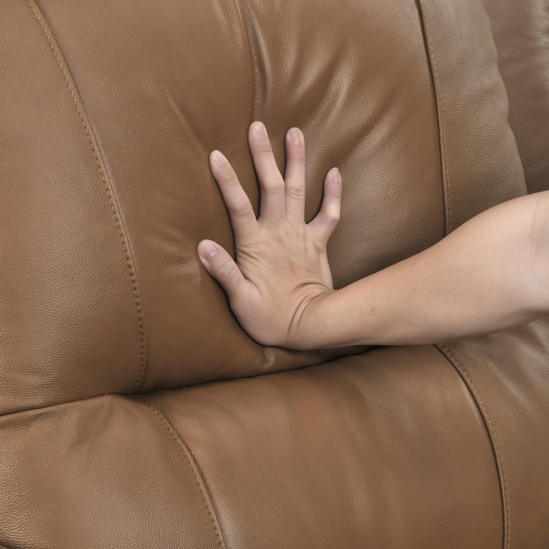Kaelin 81.5" Top Grain Leather Rectangle Power Double Reclining Sofa