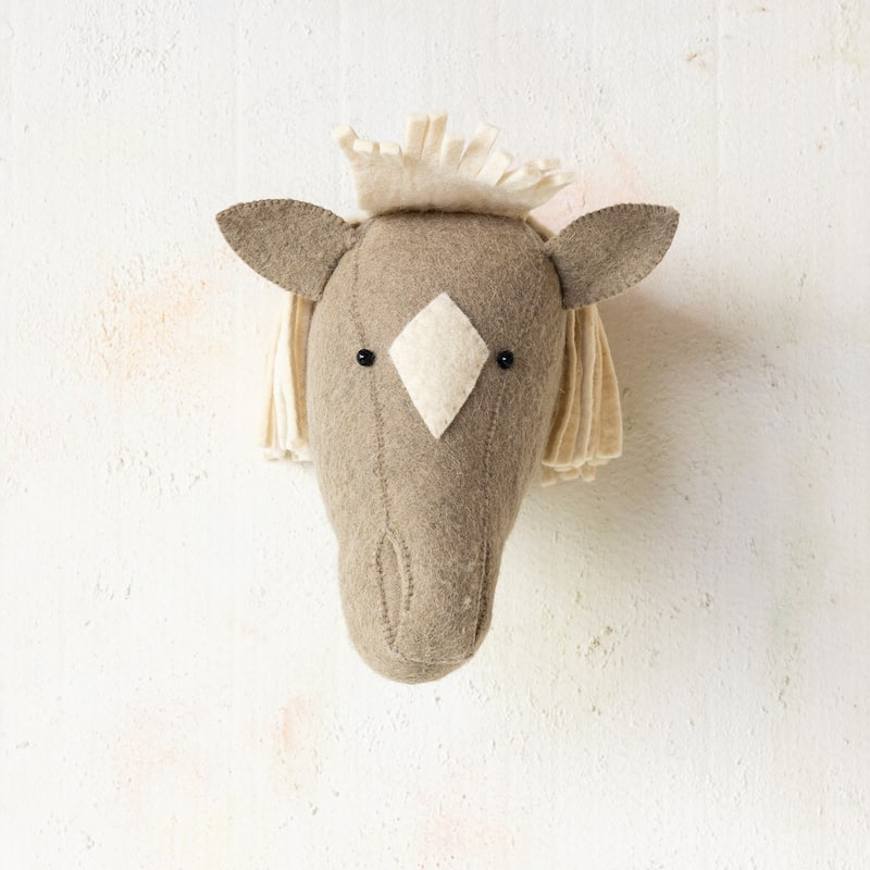 Handmade Wool Felt Head Wall Hanging - Horse