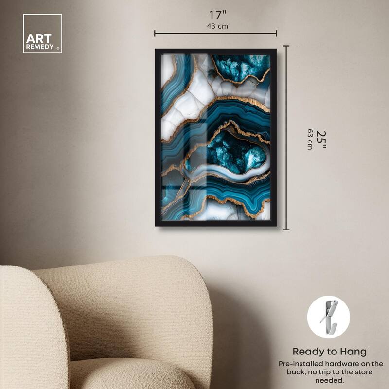 Teal Tectonic III Shadowbox by Art Remedy