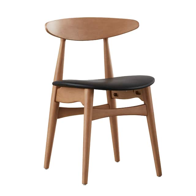 Norwegian Danish Tapered Dining Chairs (Set of 2) by iNSPIRE Q Modern - Oak Finish - Black