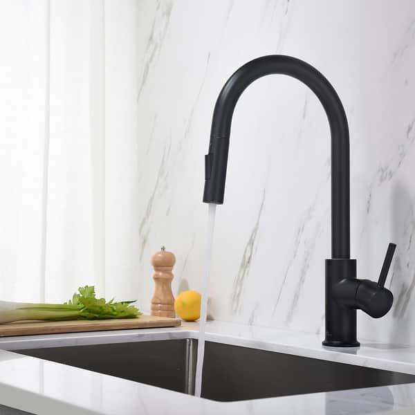 Lead Free Solid Brass Single Handle Pull Out Kitchen Faucet ...
