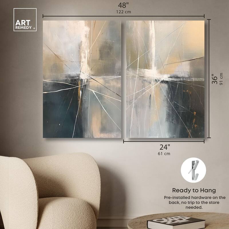 Contemporary Set Canvas Set of 2 by Art Remedy, Gallery Wrapped