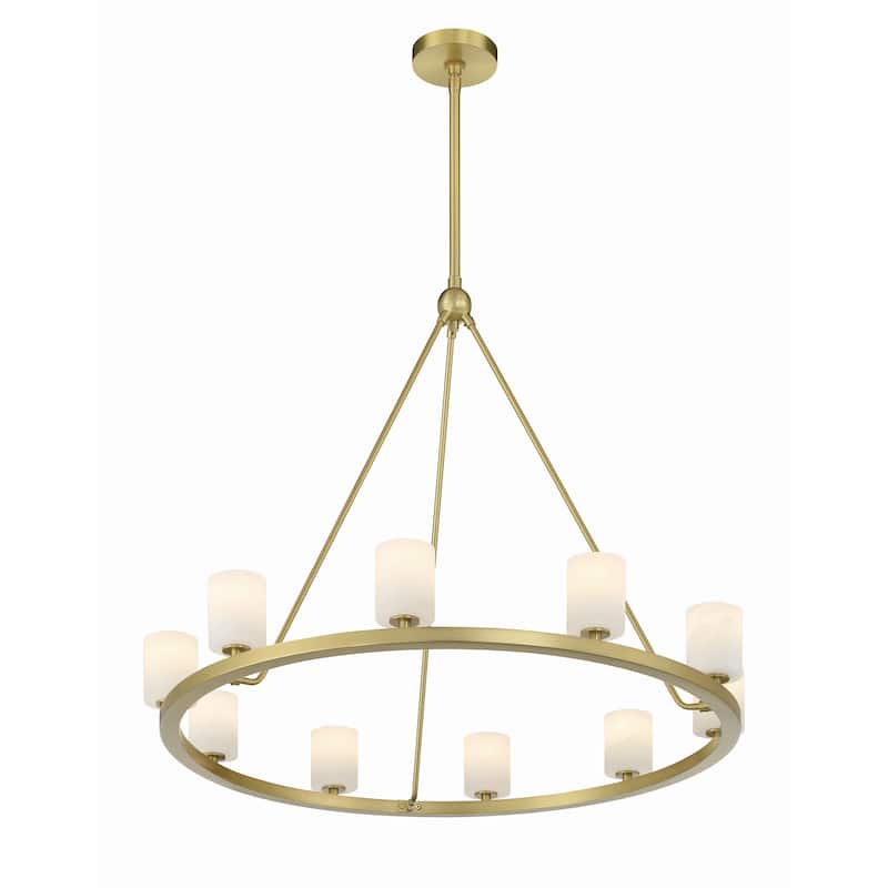 Aragon 10 Light Soft Brass Chandelier - 34.75"W x 30"H x 34.75"D