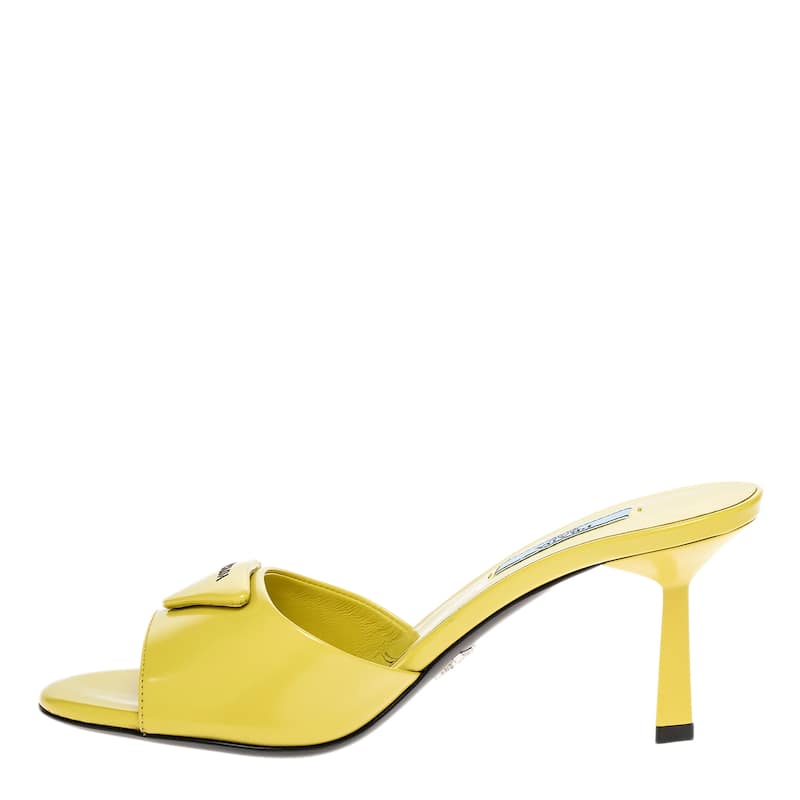 Prada Brushed Leather Heeled Sandals