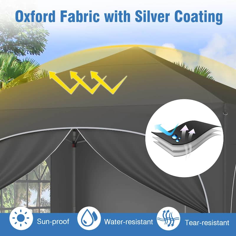 Costway 10 X 10 FT Pop up Canopy Tent Outdoor Easy Setup Sunshade with - See Details