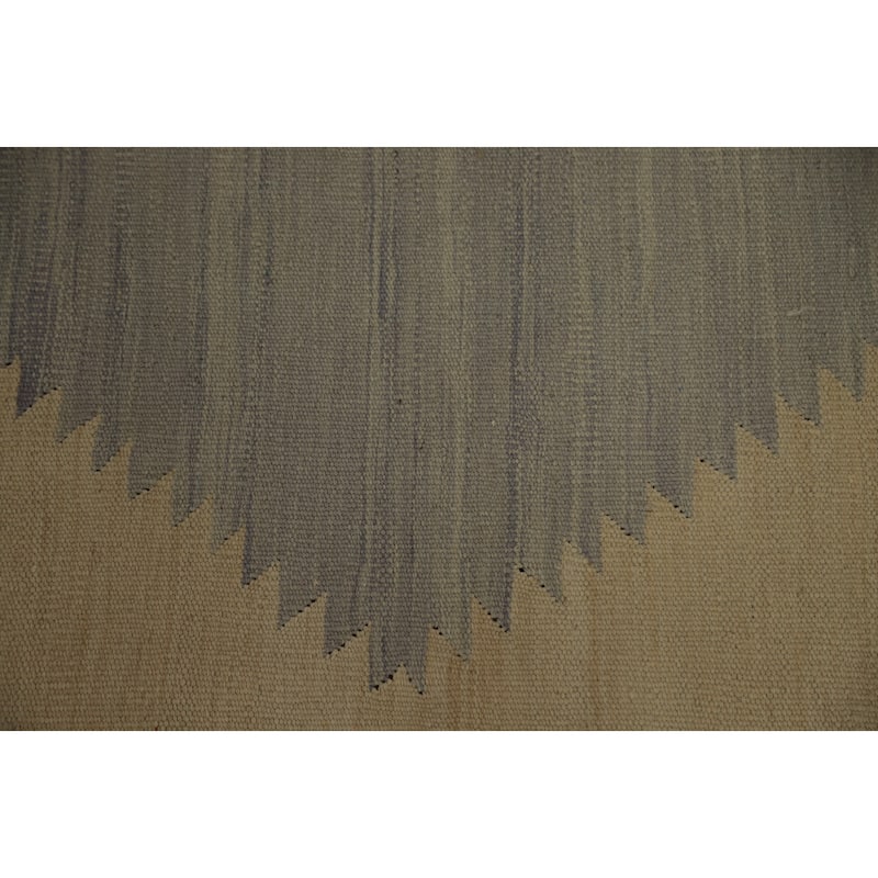 Hand Woven Oriental 100% Wool Carpet Southwestern Tribal Beige & Ivories Kilim Area Rug - 13' 1'' X 10' 1''