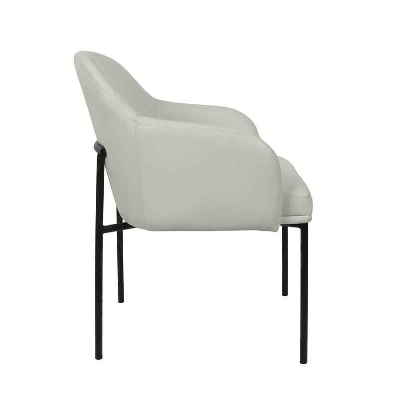 Manhattan Comfort Loft Vegan Leather Metal Armchair - Set of 2