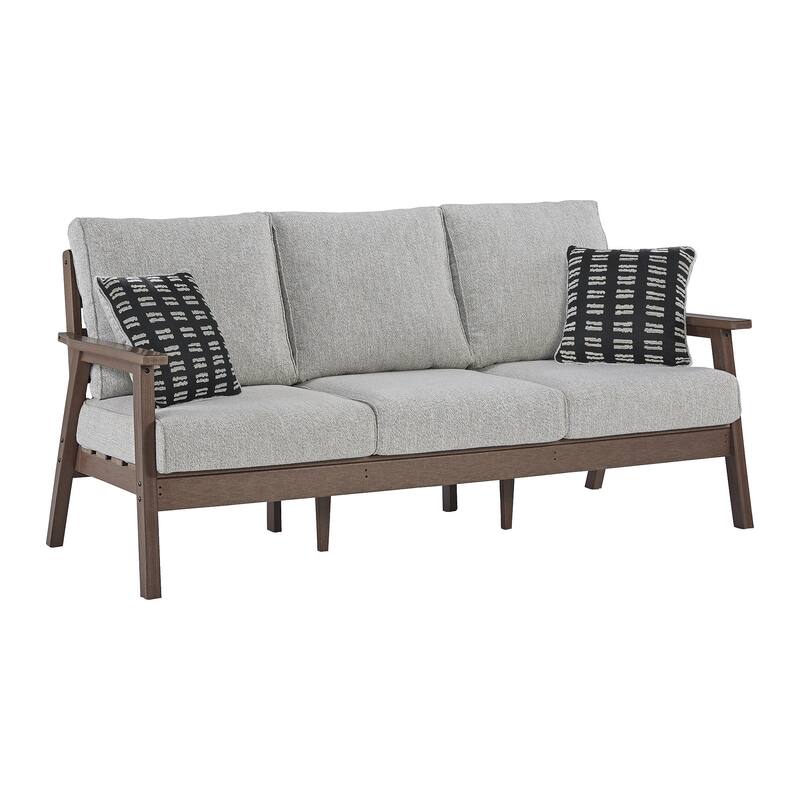 Signature Design by Ashley Emmeline Outdoor Poly All Weather Sofa with Cushion - 80"W x 34"D x 34"H