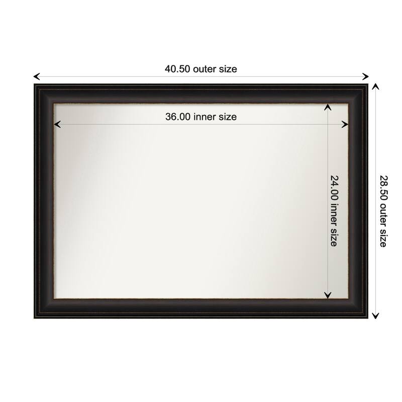Trio Oil Rubbed Bronze Framed Non-Beveled Custom Wall Mirror, Bathroom Vanity Mirror - Outer Size: 40.5 x 28.5