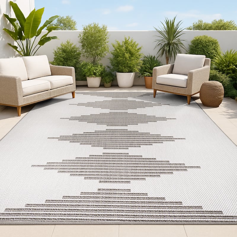JONATHAN Y Castara Diamond Stripe Indoor/Outdoor Area Rug