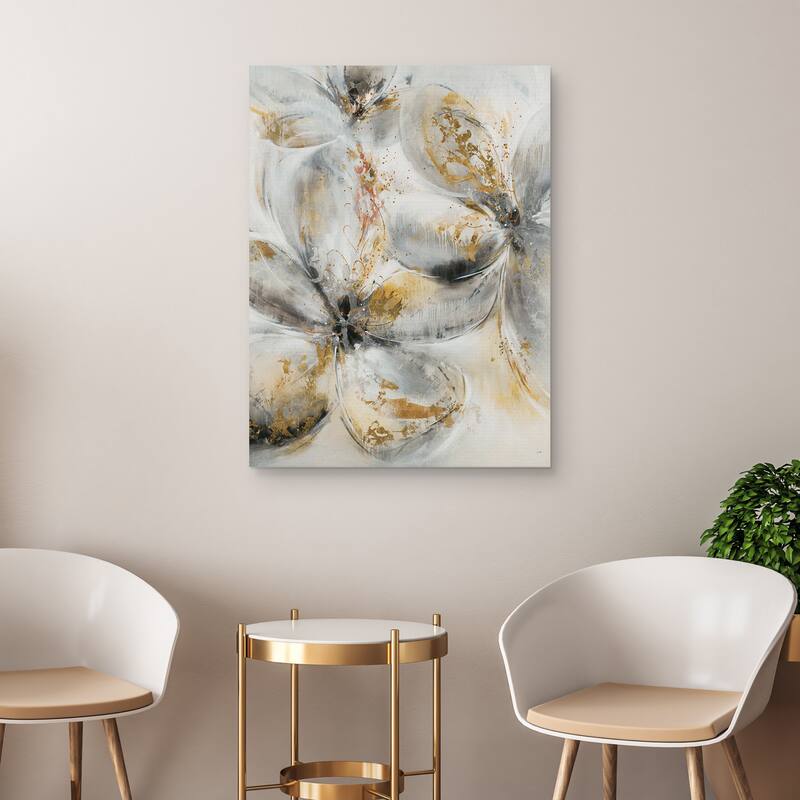Silver Petals by K. Nari Canvas Art Print