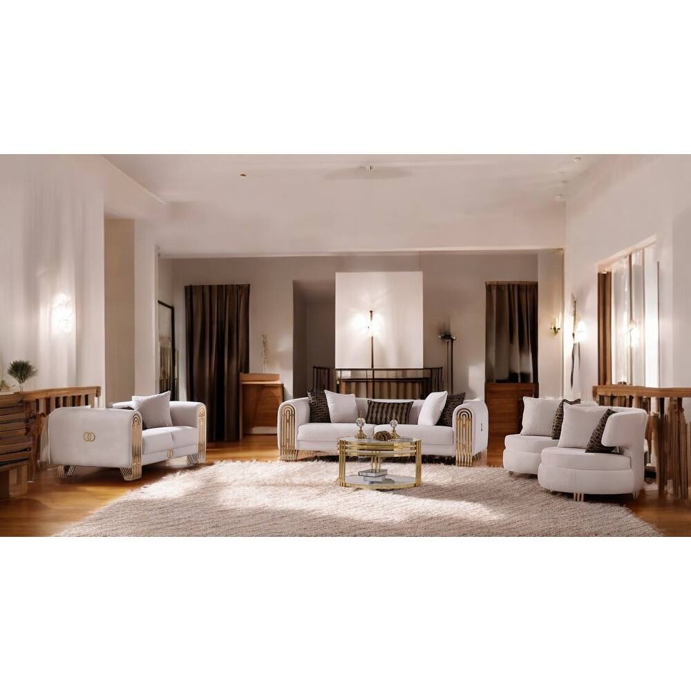 FlexFusion 4 Pieces Living Room Sets 1 Sofa 1 Loveseat 2 Chair