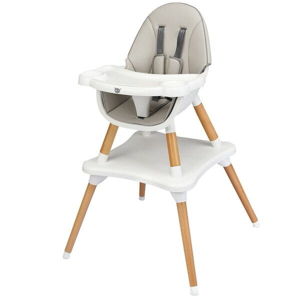 grey wooden high chair