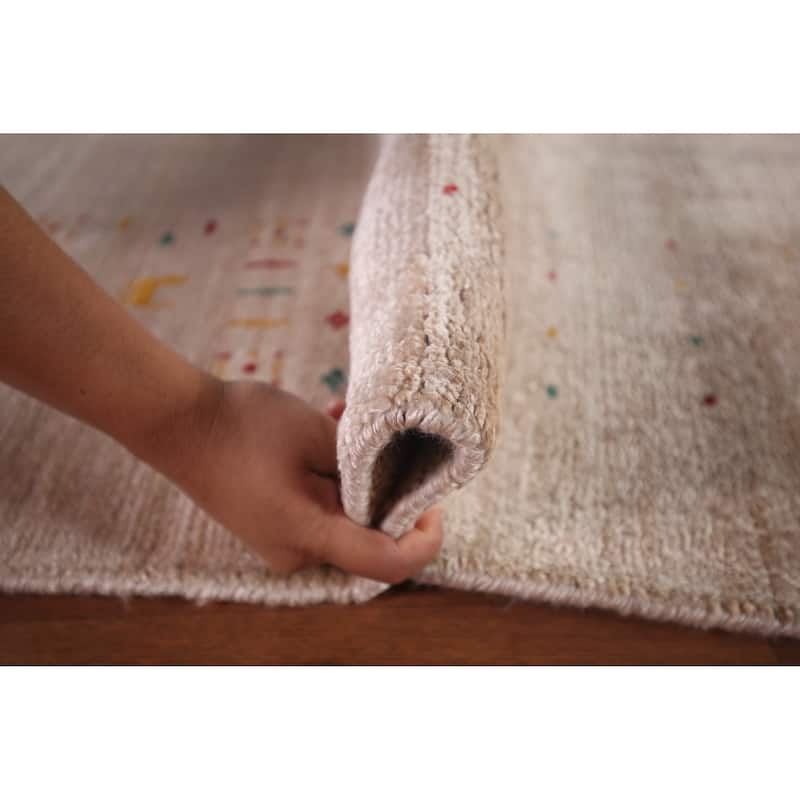 Striped Tribal Gabbeh Oriental Area Rug Handmade Wool Carpet - 7'9"x 11'9"