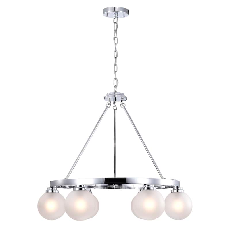 Silvija 26 Inch Moder Wheel Contemporary Style Ceiling Lighted Chandelier Gold Polished Finish 6-Light - N/A - Chrome Silver