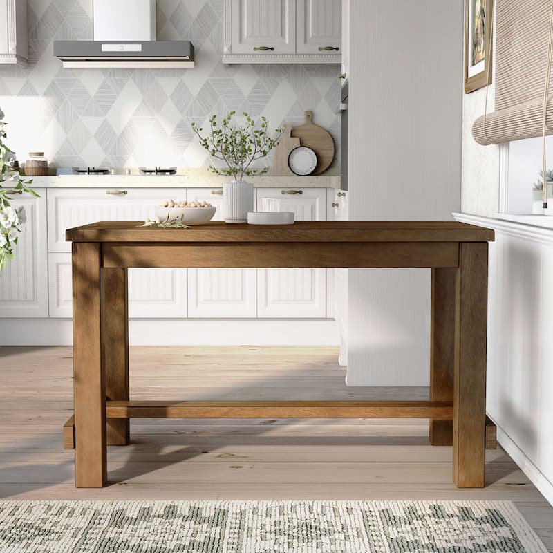 Furniture of America Tays Rustic Brown 60-inch Solid Wood Counter Height Table