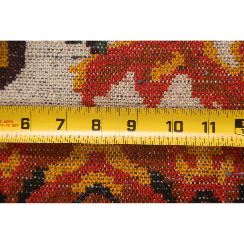 Hand Knotted Oriental 100% Wool Carpet Traditional Floral Beige & Ivories Bakhtiari Area Rug - 4' 11'' X 3' 5''