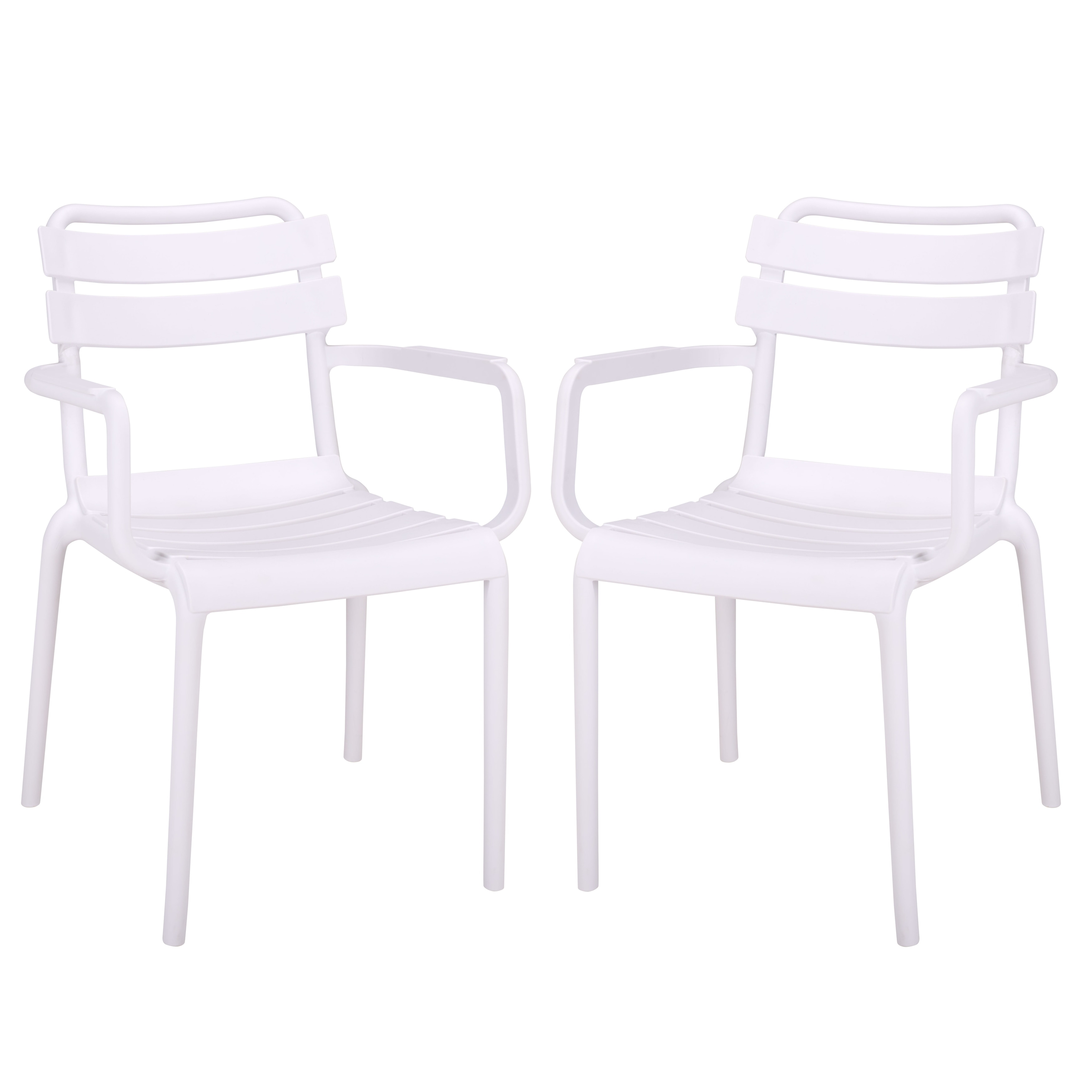 SAFAVIEH Outdoor Living Sarah Stacking Dining Armchair (Set of 2) - 21"W x 23"D x 32"H