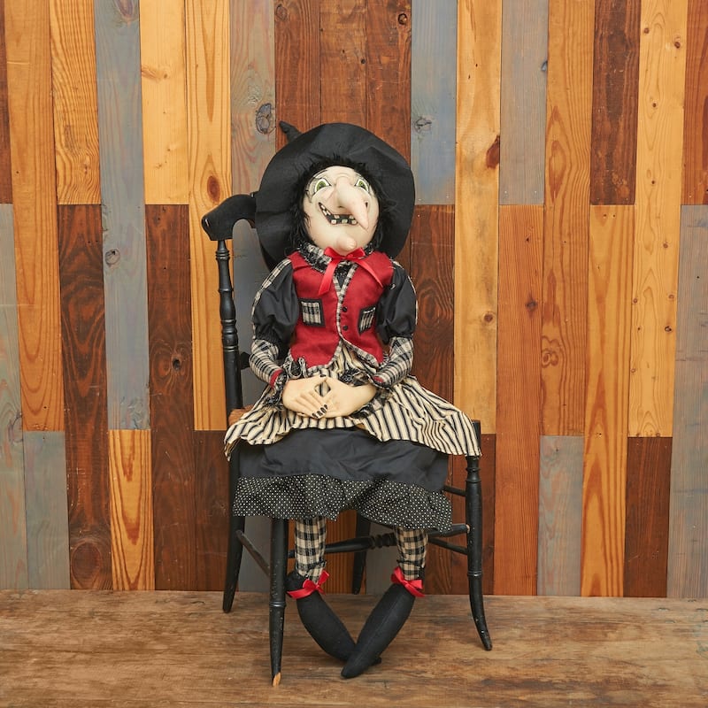 Imogene Witch Joe Spencer Gathered Traditions Art Doll - Black - 10" x 9" x 48"