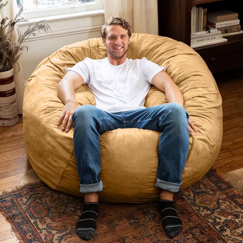 Jaxx Basics 5 Foot Large Adult Bean Bag Chair, Oversized with Filler
